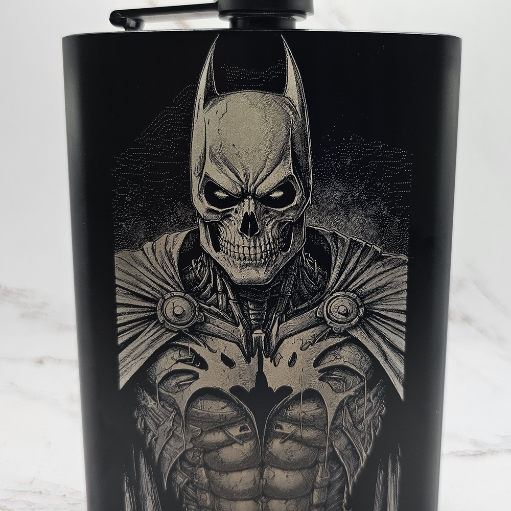 Black Skull Batman 8oz Flask